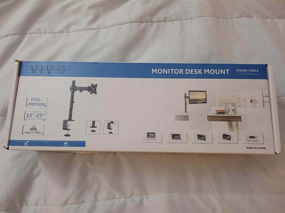 $35 - SEALED - Sturdy VIVO Single 13 to 27 inch Computer Monitor Desk Mount
